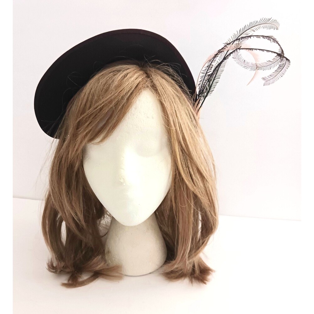 VTG 30s Jean Patou Paris Cloche Hat w Feathers US Upscale Milliner Distribution